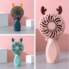Mini ventilador portátil pequeño con carga USB de dibujos animados, ventilador eléctrico portátil pequeño para estudiantes, ventilador pequeño de mano