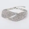 Pulsera de Diamantes de Moda para Mujer Estilo Coreano, Pulsera de Cadena de Garras Completa de Diamantes Clásica Estilo Europeo para Mujeres Elegantes B127