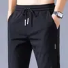 Fabricante Directo Pantalones de Seda Helada para Hombre, Talla Grande, Pantalones Casuales Rectos Transpirables, Pantalones Deportivos Finos de Secado Rápido para Hombre de Primavera y Verano
