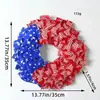 Jingjian Corona del Día de la Independencia Estadounidense Transfronteriza Decoración Colgante de Puerta Rayada con Estrellas Rojas y Azules Accesorios de Decoración para el Hogar