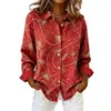 Camisa Impresa 3D de Navidad 2025 Manga Larga Más Vendida Copo de Nieve Fiesta Manga Larga Moda para Mujer Top Cárdigan