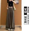 Calça Larga de Algodão e Linho Cáqui para Mulheres, Novo Estilo Verão 2026, Solta e Fluida, Estilo Preguiçoso, Calça Longa Casual Relaxada e Elegante