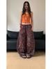 Calça Casual Longa com Estampa de Leopardo Estilo Americano para Mulheres, Novo Design Outono 2026, Tendência de Calça Wide Leg Retrô High Street de Nicho