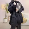 Liquidación de Boutique Estilo Han de Otoño e Invierno: Elegante y Versátil Abrigo de Lana Doble Cara Estilo Universitario con Capucha 850/C5