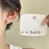 Estilo Coreano Sencillo Versátil para Uso Diario Exquisito Pequeño Conjunto de Tres Piezas de Aretes Corazón Moño Diamante Moda Aretes para el Trabajo