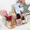 Caixa de Armazenamento de Cosméticos de Luxo Leve Transparente para Mesa de Maquiagem Prateleira de Grande Capacidade com Múltiplos Compartimentos Organizador de Batom e Skincare