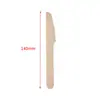 Cuchillo y tenedor de madera desechables cuchara al por mayor protección ambiental vajilla de abedul logotipo degradable tenedor cuchara de madera para helado postre