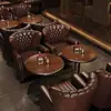 Sofá para sala de cigarros de whisky, club privado estilo americano, mesas y sillas de bar vintage, asientos individuales y dobles, silla de tigre
