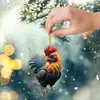 Transfronterizo 24 Amazon Nuevo Creativo Navideño Animal Pollo Gallo Tallado Colgante Árbol de Navidad Acrílico Colgante