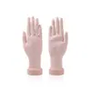 Iniciante prática artificial simulação de mão cor da pele borracha prática molde de mão flexível dedo inserir unha peça manicure ferramenta