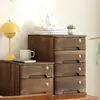 Caja de Almacenamiento de Escritorio Cerradura de Madera Maciza Retro Tipo Cajón Armario de Almacenamiento Dormitorio Oficina Gabinete Utilidad A4 Madera