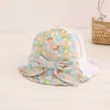 Chapéu de sol para bebê primavera e verão estilo coreano algodão bebê feminino chapéu de pescador estilo estrangeiro princesa bebê fofo fino chapéu