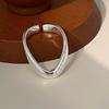 Anillo de Ola Irregular en Forma de V para Mujer, Diseño de Nicho Minimalista y Discreto, Anillo Abierto Sencillo y de Lujo Ligero para Dedo Índice