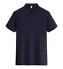 Camisa Polo de color liso con cuello, 32 hilos, 200 gramos, imitación de algodón de alta calidad, adecuada para transmisiones en vivo, se puede imprimir con logo o bordar, estilo estándar de ropa de trabajo
