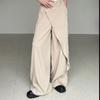 Pantalones de Pierna Ancha de Cintura Alta Talla Grande Jin Bukang Estilo Retro de Nicho Yaoji Yamamoto Diseño de Costura con Pliegues Laterales Caída