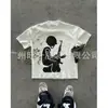 Y2k Comércio Exterior Transfronteiriço Gola Redonda Manga Curta Verão Estampa Grande Camiseta Top Solto Estilo de Rua High Street Wear ins