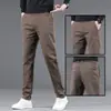 Novas Calças Masculinas Casuais de Corte Reto Soltas com Stretch para Outono/Inverno 2026, Calças de Trabalho de Espessura Média, Calças Sociais Masculinas