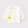 Camiseta de Medio Espalda para Bebé Recién Nacido, Ropa Interior Sin Costuras de Algodón Puro Clase A, Estilo Primavera y Otoño, Ropa Suave Amigable con la Piel Estilo Monje, Top para Bebé