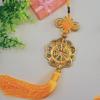 Colgante de dinero del emperador con forma de flor de ciruelo de latón con nudo chino tejido a mano, adornos de dinero de cobre para coche de la suerte de los cinco emperadores, venta al por mayor