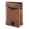 Porta-Cartões Multifuncional, Couro Macio Leve, Múltiplos Compartimentos para Cartões, Estojo para Documentos e Cartões, Porta-Cartões Masculino de Couro Genuíno Estilo Vintage, Personalizável
