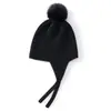 Novo Chapéu de Lã Cashmere com PomPom Fofo Proteção de Orelha Chapéu de Tricô Feminino Outono Inverno Quente Proteção contra Frio Chapéu Versátil para Cobrir a Cabeça Chapéu para Ciclismo