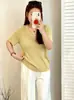 Blusa de tricô feminina plus size com gola U e manga curta, novo estilo outono 2026, blusa casual solta e versátil para mulheres plus size
