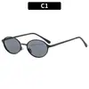 Nuevas Gafas de Sol Metálicas Estilo Hong Kong Ovaladas de Moda Retro Gafas de Sol para Hombres y Mujeres Protector Solar Gafas de Sol para Exteriores Gafas de Sol de Red Transfronteriza
