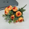 Simulación de brotes de té de eucalipto, rosas de té, pequeñas flores, decoración para el hogar, hotel, flores falsas, flores de boda, venta al por mayor