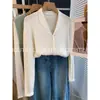 Otoño 2026 Nuevo Estilo Coreano Elegante de un Solo Botón Solapa Pequeña de Moda Canalé Mangas Largas Versátil Top de Punto para Mujer