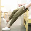 Pantalones de Lino para Hombre de Primavera y Verano, Pantalones Deportivos, Pantalones Harem, Pantalones Cropped Ajustados, Pantalones Casuales Cónicos, Pantalones para Hombre con Cintura de Cordón