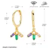 Pendientes de Plata de Ley S925 de Venta Caliente Transfronteriza, Versátiles y Elegantes, con Circonita de Colores, Frescos y Dulces, Lujo Ligero, Pendientes de Gama Alta