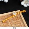 Hebilla de Placa Dinastía Han Flor Perla Blanca Enrollado Hebilla de Una Palabra Retro Tejido a Mano Traje Tang Hebilla Decorativa Accesorios