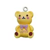Urso Desenho Animado Fofo com Laço Acessórios DIY Cola de Creme Resina Chaveiro Brincos Pulseira 3D
