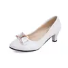 Zapatos de Mujer Estilo Coreano con Punta Redonda y Tacón Bajo, Zapatos de Salón para Mujer con Tacón Medio Bajo y Lazo, Zapatos de Mujer con Tacón Grueso, Zapatos de Trabajo