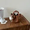 Bolsa de mão texturizada, plissada, com design nicho e tema florestal para mulheres, versátil, artística, bolsa de ombro, bolsa transversal, bolsa pequena retrô e fashion