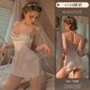 Lencería divertida, sexy, sin espalda, con tirantes, pijama de seda helada, pura tentación, caliente, sin pasión, 6728
