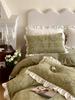 Estilo retrô francês high-end veludo de leite quatro peças coral veludo inverno quente colcha cobrir roupa de cama grossa macia