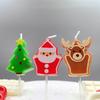 Lindo Dibujo Animado Papá Noel Reno Árbol de Navidad Vela Pastel Decoración Festiva de Cumpleaños para Niños Velas al por Mayor