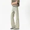 Jeans acampanados ligeros de verano, estilo cleanfit, color azul glaciar, pantalones rectos, pantalones ajustados curvos de alta costura americana