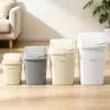 Papelera con tapa abatible cubo de basura doméstico gran capacidad plástico basura luz de lujo de alta gama hotel baño papelera