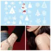 Adesivos de Tatuagem Cartoon de Natal à Prova d'Água e Suor Adesivos Infantis Feriado Duradouro Decoração de Casa Maquiagem para Rosto e Mãos