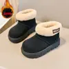 Botas de Nieve Cálidas de Terciopelo Plus para Niñas Moda 2026 Nuevo Diseño Infantil de Invierno Versátil Cómodo Calzado Exterior Botas de Algodón