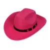 Sombrero de copa rizado de mezclilla occidental transfronterizo nuevo sombrero de fieltro estilo Xizang otoño e invierno retro sombrero de Jazz británico