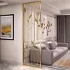 Tela de aço inoxidável de luxo leve, decoração moderna minimalista de metal vazado para entrada de sala de estar, grade divisória de arte em ferro estilo chinês novo