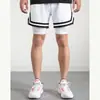 Pantalones Cortos Deportivos de Comercio Exterior Transfronterizos Personalizados, Pantalones Cortos de Fitness de Malla Falsos de Dos Piezas para Hombre, Forro Interior Transpirable, Pantalones Ajustados para Correr
