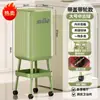 Cubo de basura para el hogar con tapa, gran capacidad, cubo de basura de plástico sellado engrosado de doble capa para sala de estar y dormitorio, no requiere agacharse
