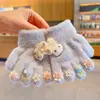 Luvas de Meio Dedo para Bebê Outono e Inverno Bebê Quente Dobráveis Tricô com Dedos de Fora Menina Dedo Desenho Animado 2024 Novo