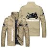 Jaqueta fina masculina para Primavera e Outono com logo de carro, jaqueta esportiva casual para motocicleta, cardigã de gola alta moderno, jaqueta com zíper