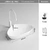 Lavabo de Encimera Artístico Colorido con Forma Especial de Huevo Lavabo Integrado de Cerámica Lavabo de Baño para Balcón de un Solo Hueco
