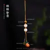 Colgante de Ocho Cuentas Estilo Templo Jade Blanco Bodhi Ojo de Tigre Adorno Colgante para Coche Llavero Accesorios para Teléfono Mochila Venta al por Mayor